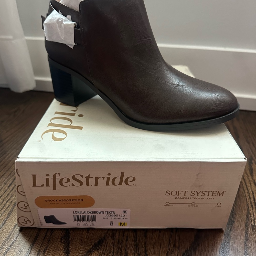 Life Stride Dark Brown Ankle Booties